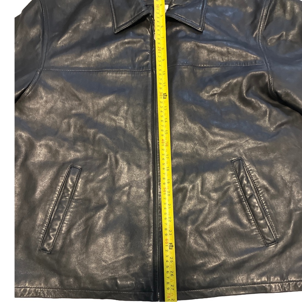 Covington Men's Leather Bomber Jacket Lined Full Zip Collared XL Black - Picture 5 of 6